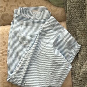 Blue and White Striped Pants